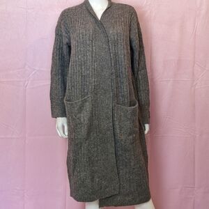 Old Navy Gray Open Front Longline Cardigan with Pockets size Medium